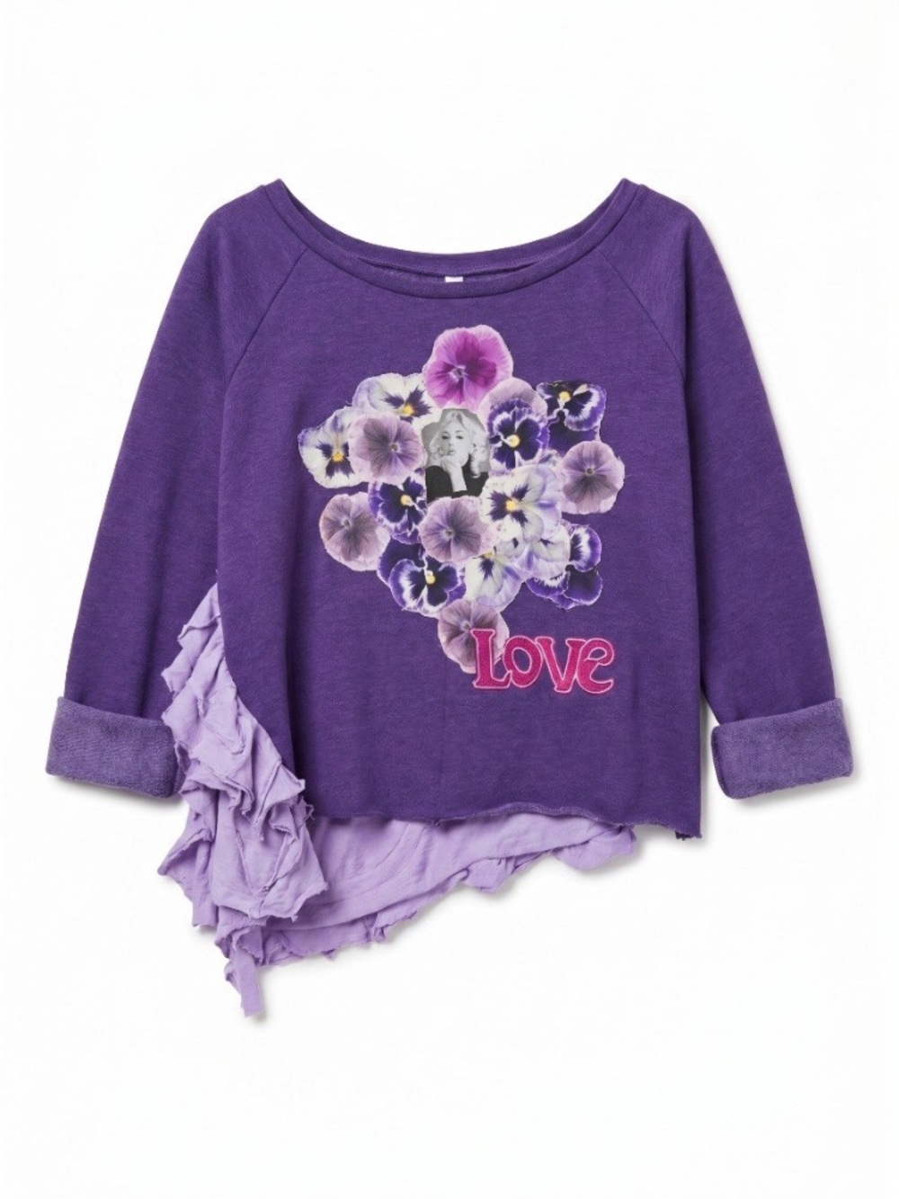Hand Crafted Purple Ruffle Top - Picture 11 of 11